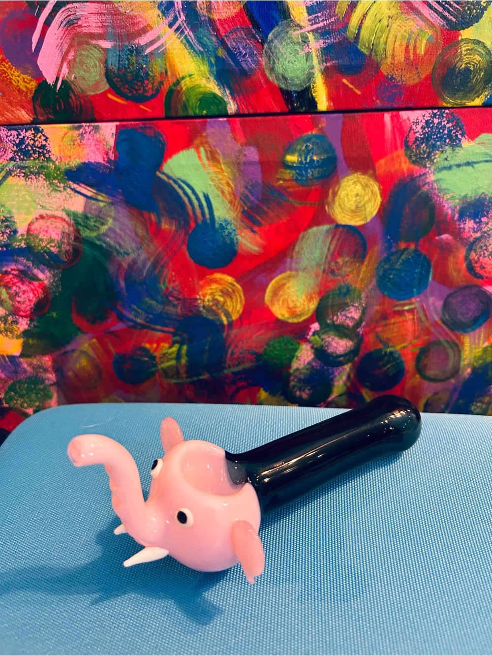Handblown Glass Elephant Hand Piece